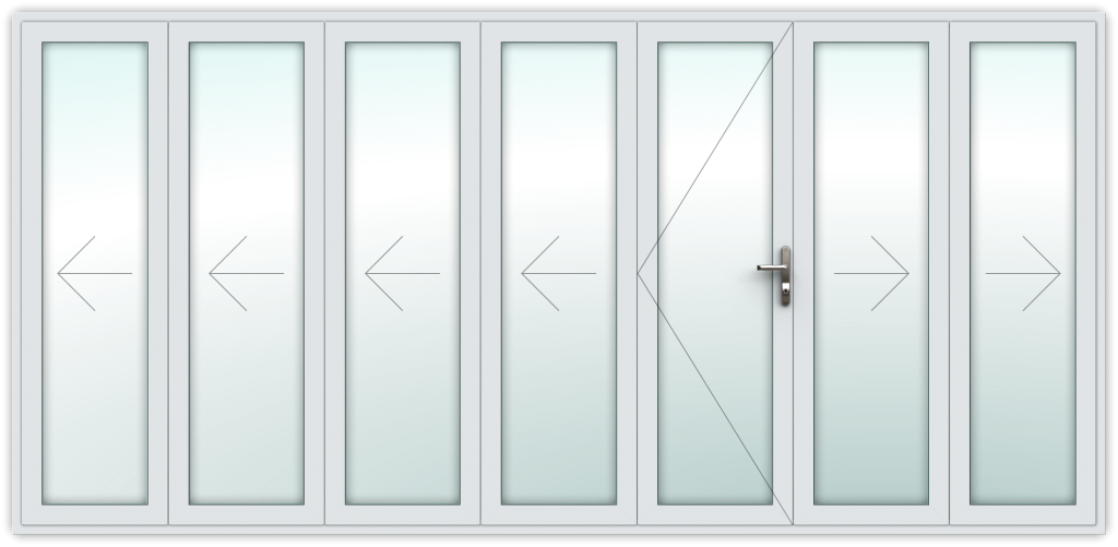 5 folding left, 2 right split, with traffic door