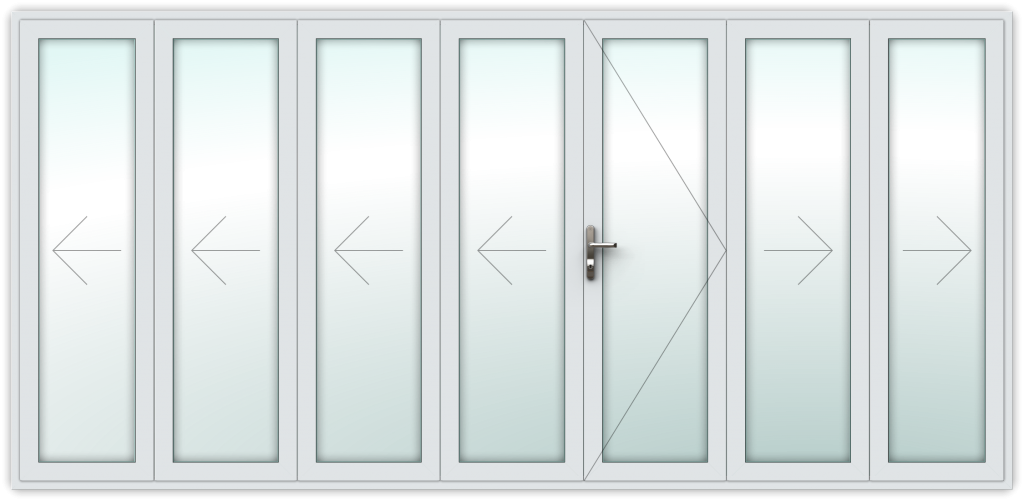 4 folding left, 3 right split, with traffic door