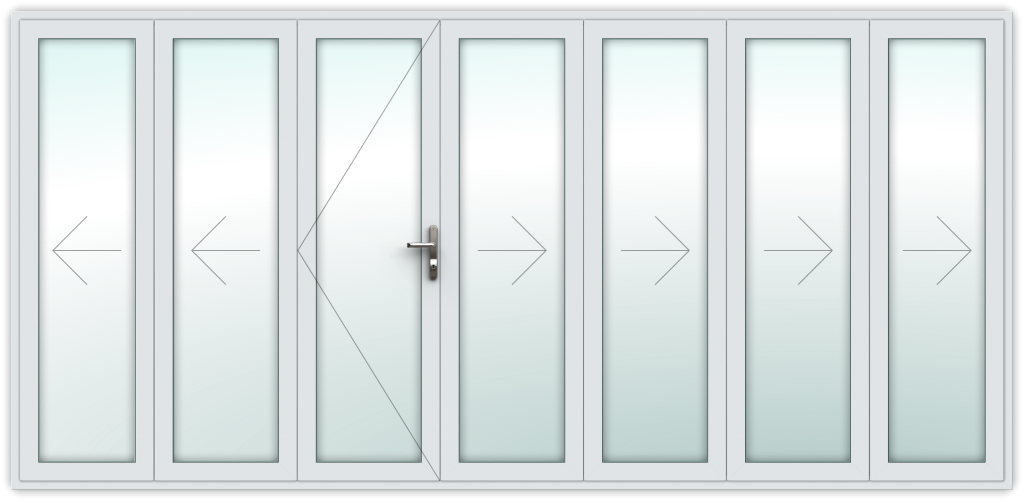 4 folding right, 3 left split, with traffic door