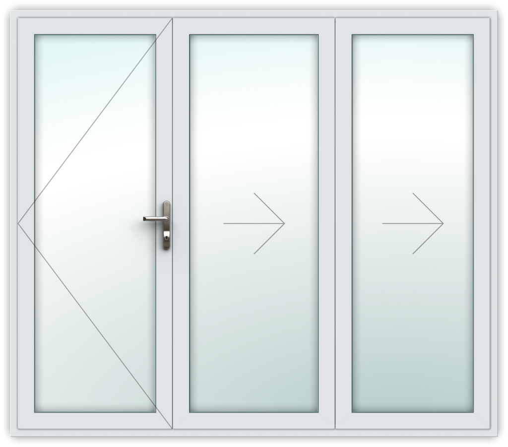 2 folding right, 1 left split, with traffic door